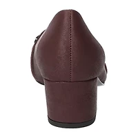 Easy Street Aster Womens Pointed Closed Toe Block Heel Pumps