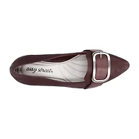 Easy Street Aster Womens Pointed Closed Toe Block Heel Pumps