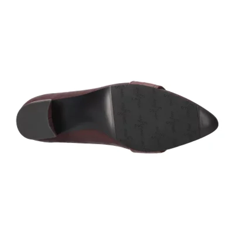 Easy Street Aster Womens Pointed Closed Toe Block Heel Pumps