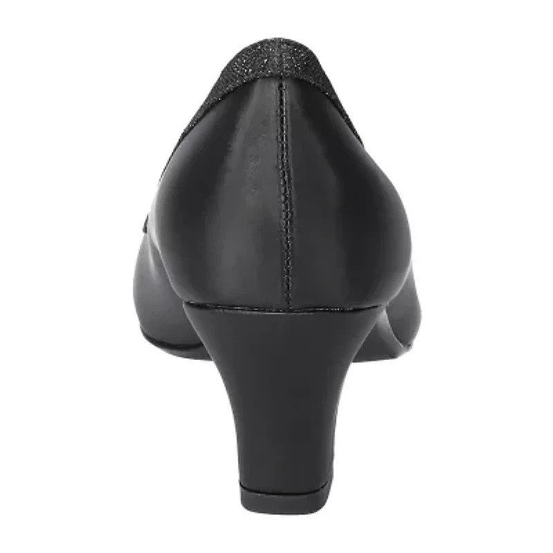 Easy Street Kata Womens Round Stiletto Heel Pumps