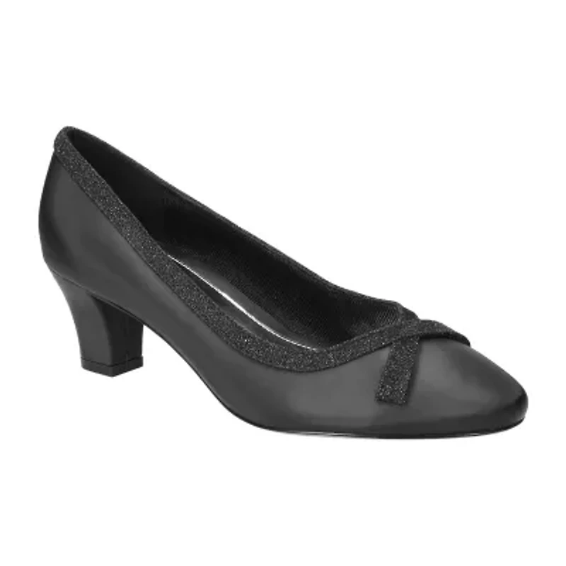 Easy Street Kata Womens Round Stiletto Heel Pumps