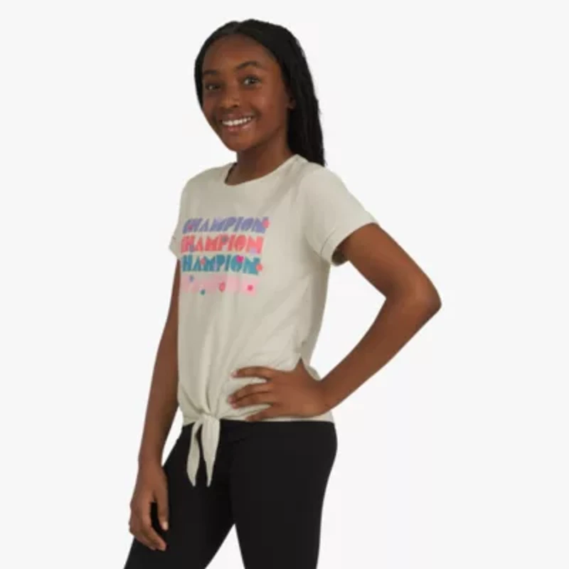 Champion Big Kid Girls Crew Neck Short Sleeve Regular Fit Graphic T-Shirt