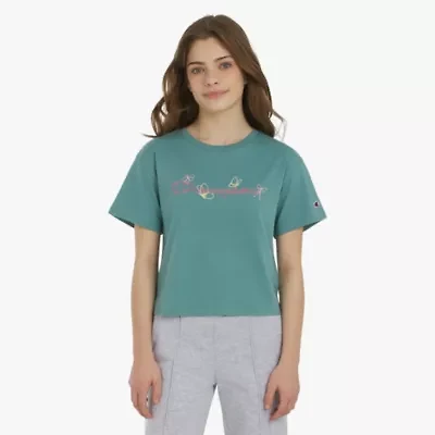 Champion Big Kid Girls Crew Neck Short Sleeve Loose Fit Graphic T-Shirt