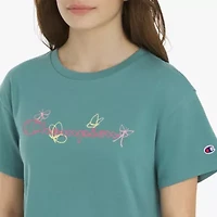 Champion Big Kid Girls Crew Neck Short Sleeve Loose Fit Graphic T-Shirt