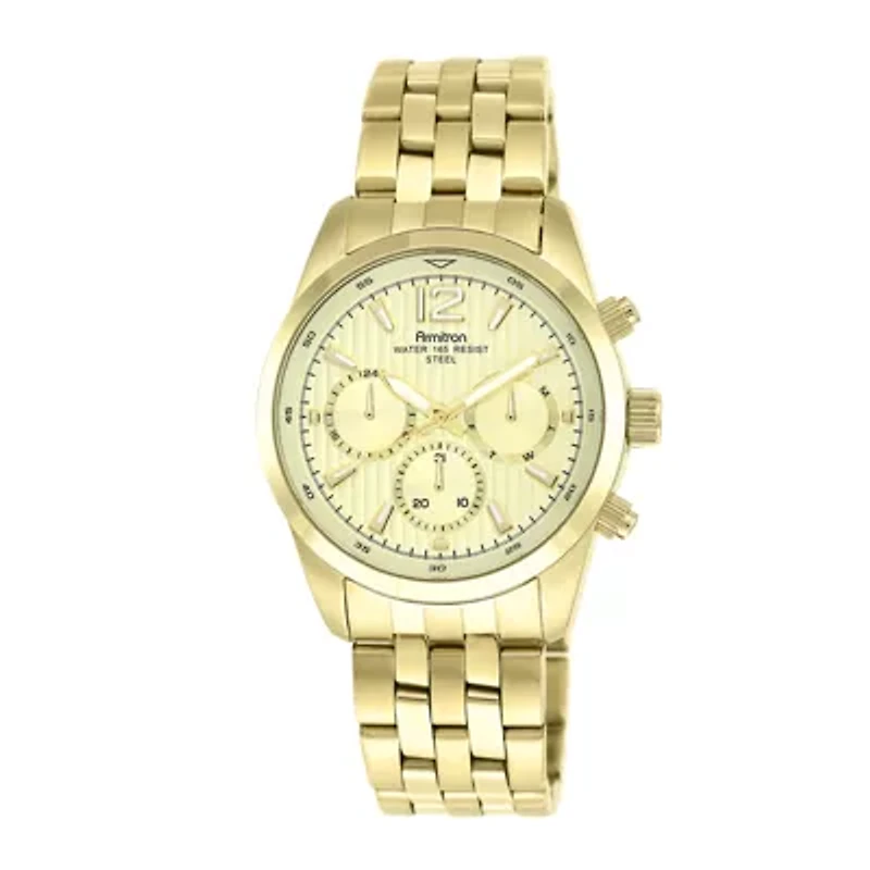 Armitron® All Sport® Mens Gold-Tone Stainless Steel Chronograph Watch