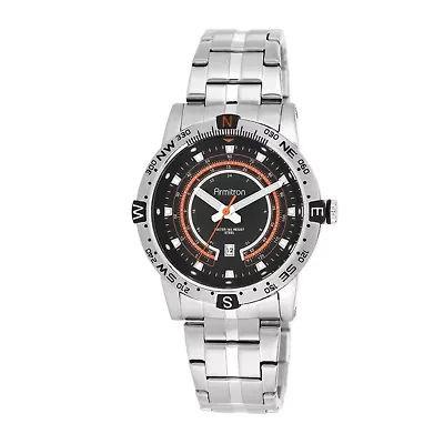 Armitron® All-Sport® Mens Black Dial Stainless Steel Compass Watch