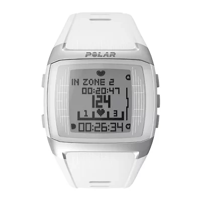 Polar® FT60 Womens Heart-Rate Monitor Chronograph White Strap Watch