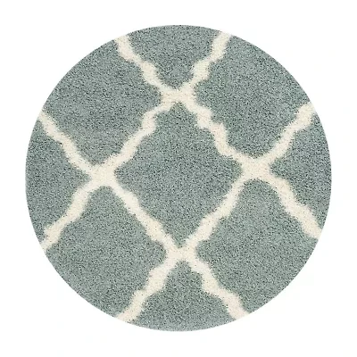 Safavieh Dallas Shag Collection Caris Geometric Round Area Rug