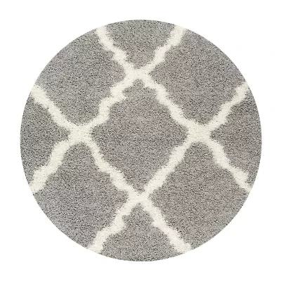 Safavieh Dallas Shag Collection Caris Geometric Round Area Rug
