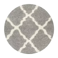 Safavieh Dallas Shag Collection Caris Geometric Round Area Rug