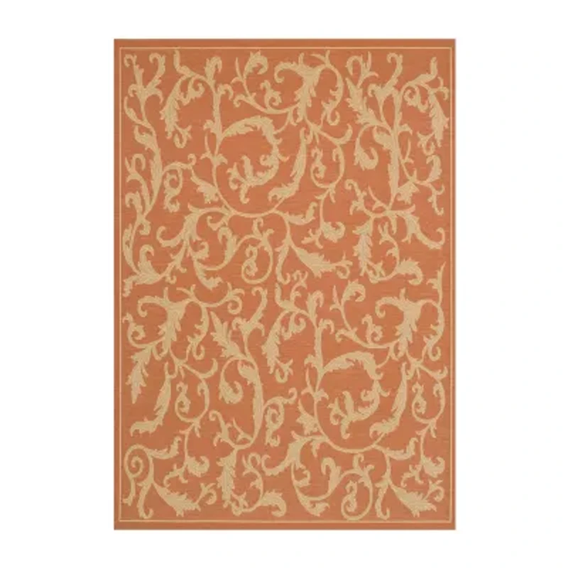 Courtyard Scrolls Indoor/Outdoor Rectangular Rugs
