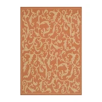 Courtyard Scrolls Indoor/Outdoor Rectangular Rugs