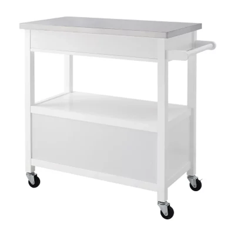 Sydney Kitchen Collection Stainless Steel-Top Kitchen Cart