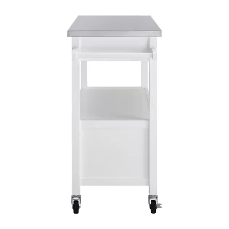 Sydney Kitchen Collection Stainless Steel-Top Kitchen Cart