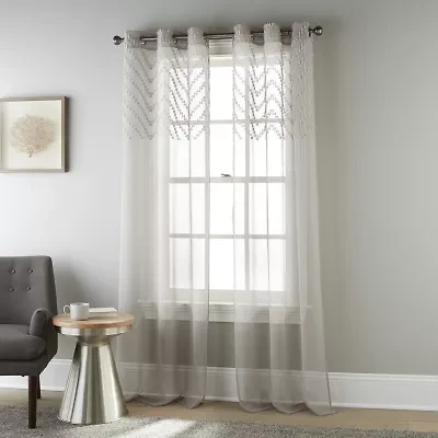 Stratford Park Angelina Grommet Top Sheer Set of 2 Curtain Panel