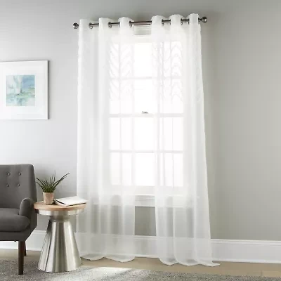 Stratford Park Angelina Grommet Top Sheer Set of 2 Curtain Panel