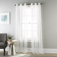 Stratford Park Angelina Grommet Top Sheer Set of 2 Curtain Panel