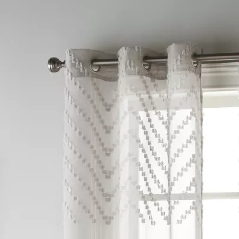 Stratford Park Angelina Grommet Top Sheer Set of 2 Curtain Panel