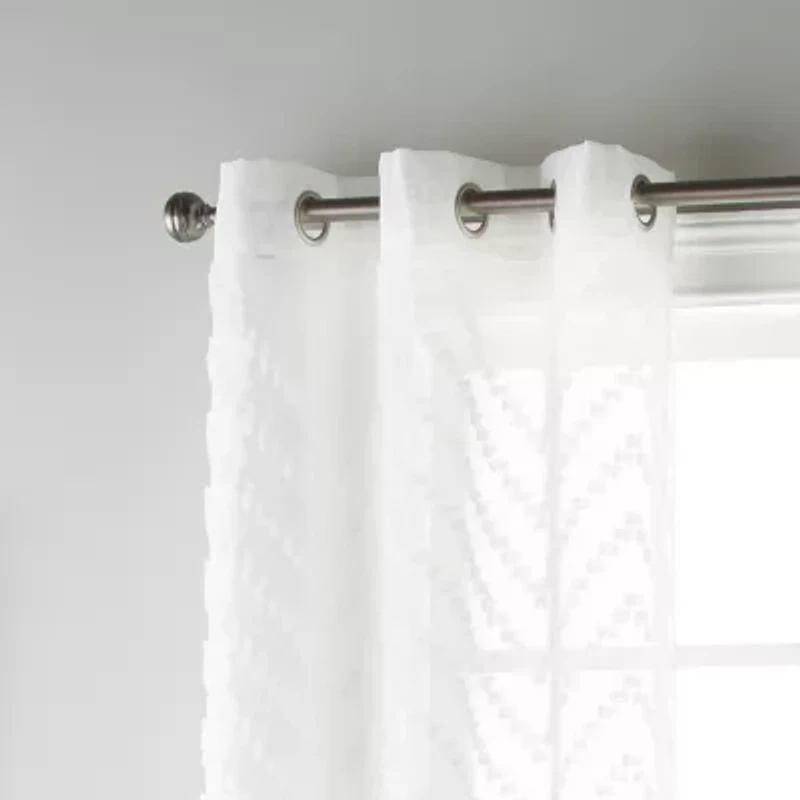 Stratford Park Angelina Grommet Top Sheer Set of 2 Curtain Panel