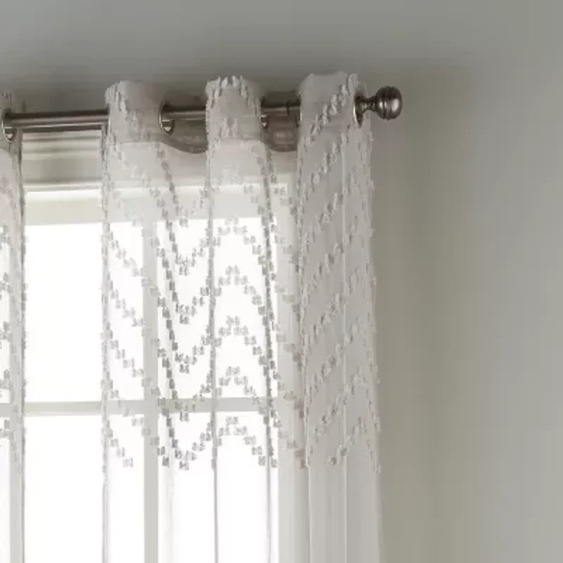 Stratford Park Angelina Grommet Top Sheer Set of 2 Curtain Panel
