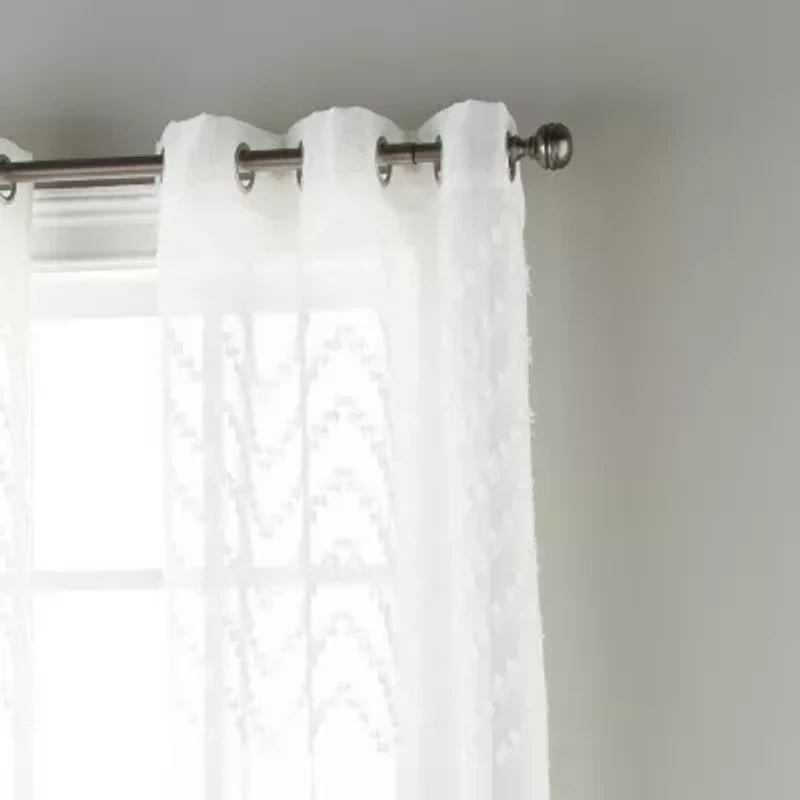 Stratford Park Angelina Grommet Top Sheer Set of 2 Curtain Panel