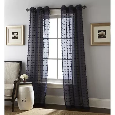 Stratford Park Athena Grommet Top Sheer Set of 2 Curtain Panel