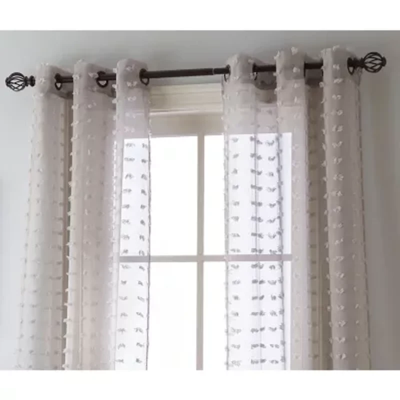 Stratford Park Athena Grommet Top Sheer Set of 2 Curtain Panel