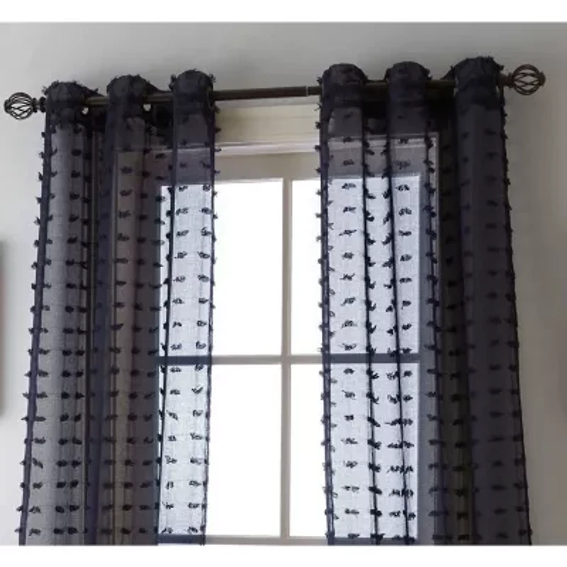 Stratford Park Athena Grommet Top Sheer Set of 2 Curtain Panel