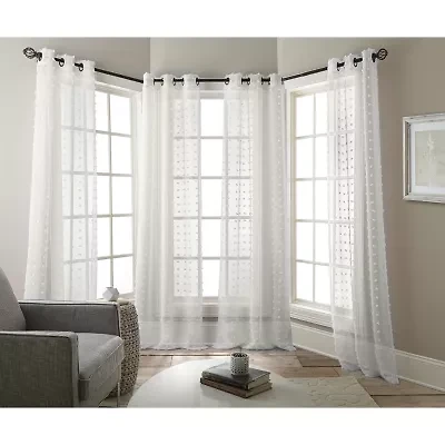 Stratford Park Olimpia Grommet Top Sheer Set of 4 Curtain Panel