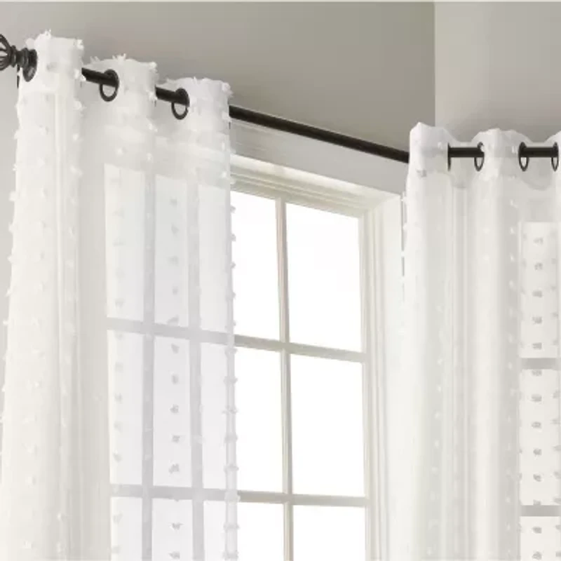 Stratford Park Olimpia Grommet Top Sheer Set of 4 Curtain Panel