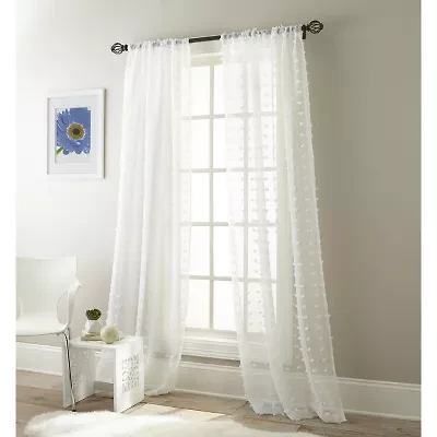 Stratford Park Olimpia Rod Pocket Sheer Set of 2 Curtain Panel