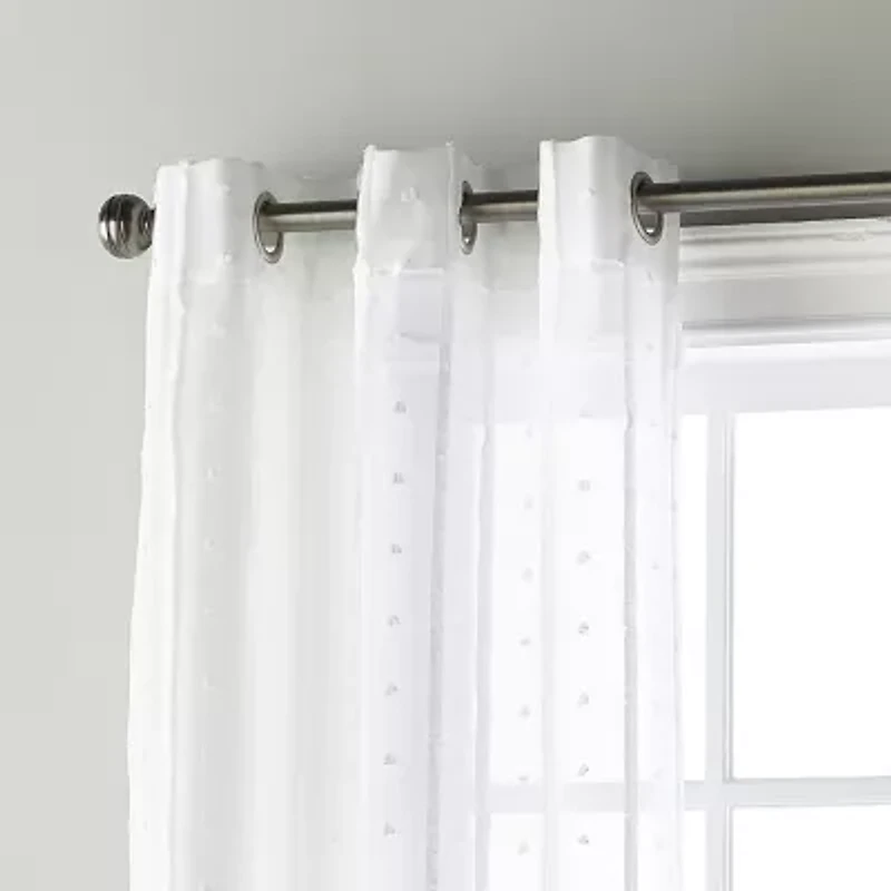 Stratford Park Elina Grommet Top Sheer Set of 2 Curtain Panel