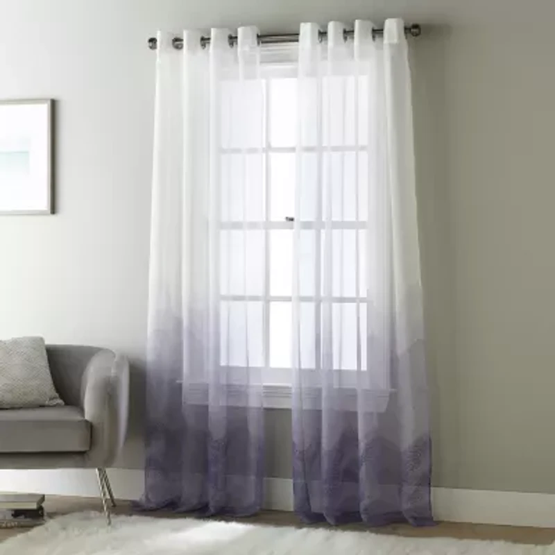 Stratford Park Shelby Grommet Top Sheer Single Curtain Panel