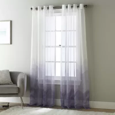 Stratford Park Shelby Grommet Top Sheer Single Curtain Panel