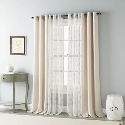 Stratford Park Cecily Grommet Top Sheer Set of 4 Curtain Panel