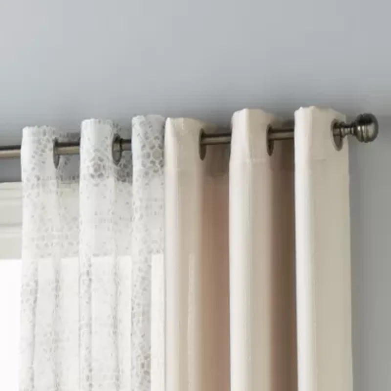 Stratford Park Cecily Grommet Top Sheer Set of 4 Curtain Panel