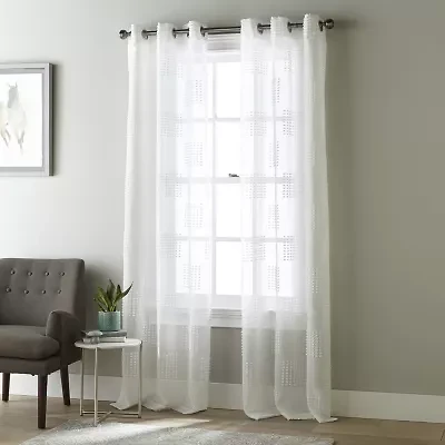 Stratford Park Rosie Grommet Top Sheer Set of 2 Curtain Panel