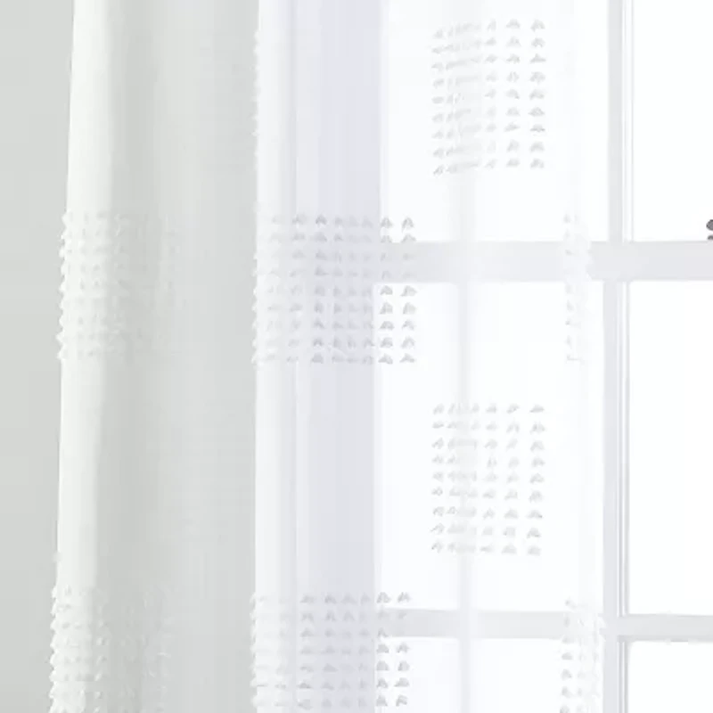 Stratford Park Rosie Grommet Top Sheer Set of 2 Curtain Panel
