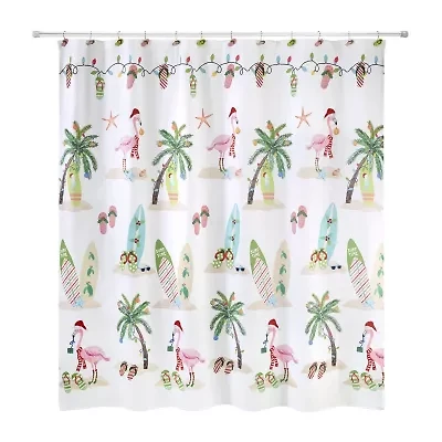 Avanti Flamingo Jingle Shower Curtain