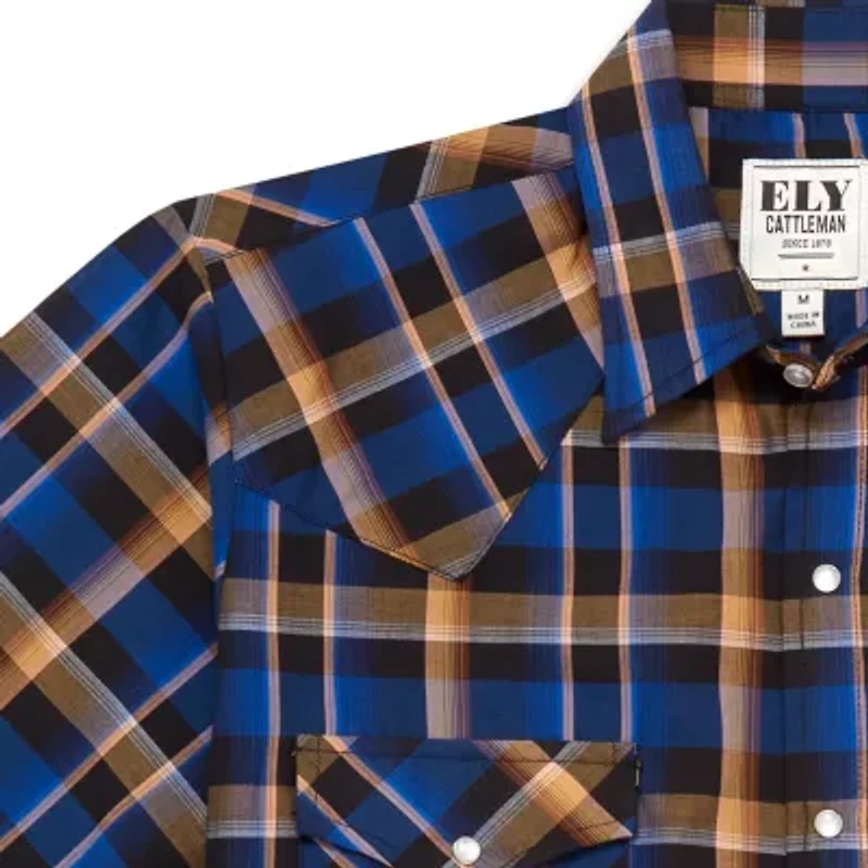 Ely Cattleman Stripe Mens Short Sleeve Western Shirt