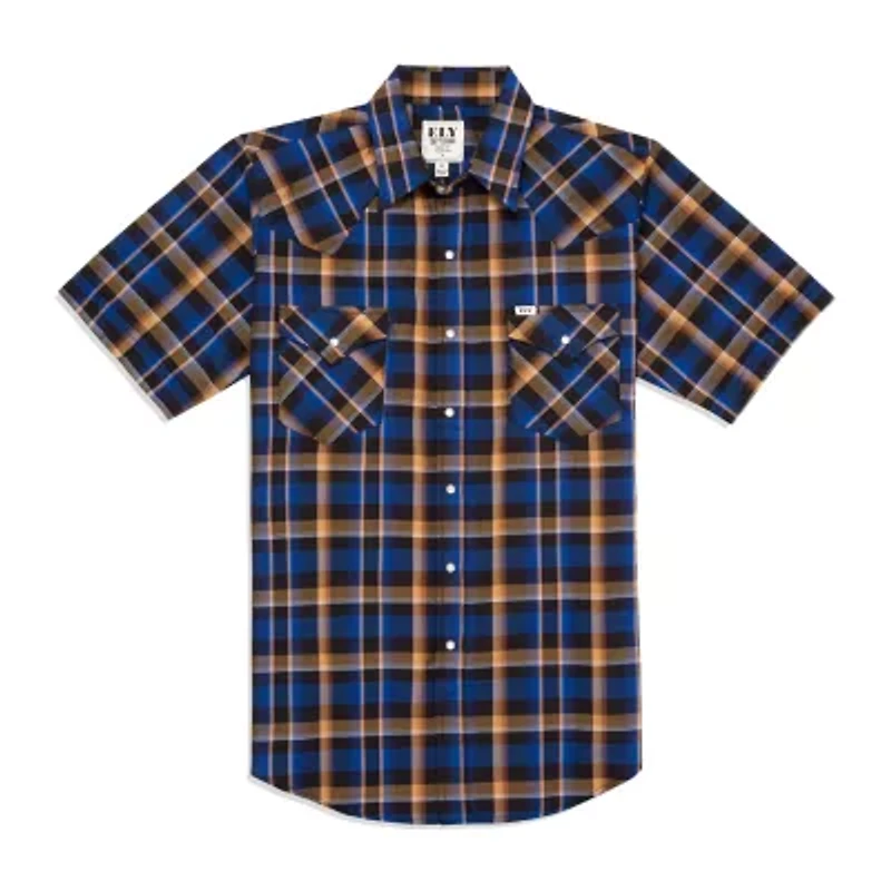 Ely Cattleman Stripe Big and Tall Mens Short Sleeve Western Shirt
