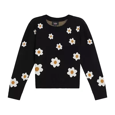 by&by girl Big Kid Girls Round Neck Long Sleeve Pullover Sweater