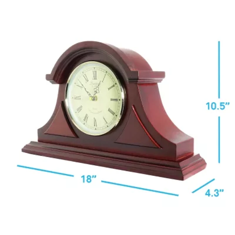 Megagoods 10.5" Redwood Black Mantel Clock