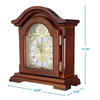Megagoods 4.75" Redwood Black Mantel Clock