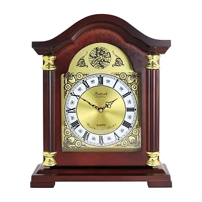 Megagoods 14.5" Redwood Black Mantel Clock