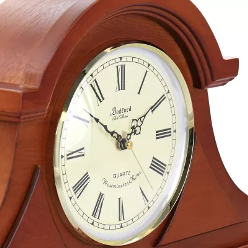 Megagoods Mahogany Cherry Black Mantel Clock