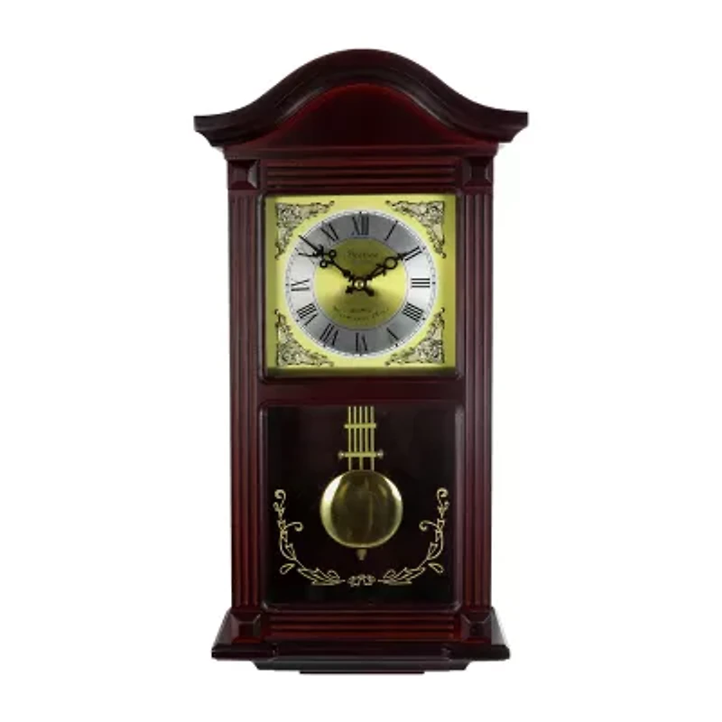 Bedford Clock Collection 20.5" Mahogany Cherry Oak Wall Clock
