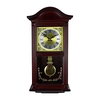 Bedford Clock Collection 20.5" Mahogany Cherry Oak Wall Clock