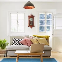 Bedford Clock Collection Dark Redwood Oak Finish Wall Clock