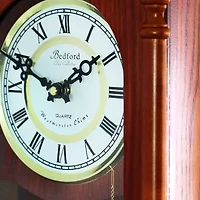 Bedford Clock Collection Dark Redwood Oak Finish Wall Clock
